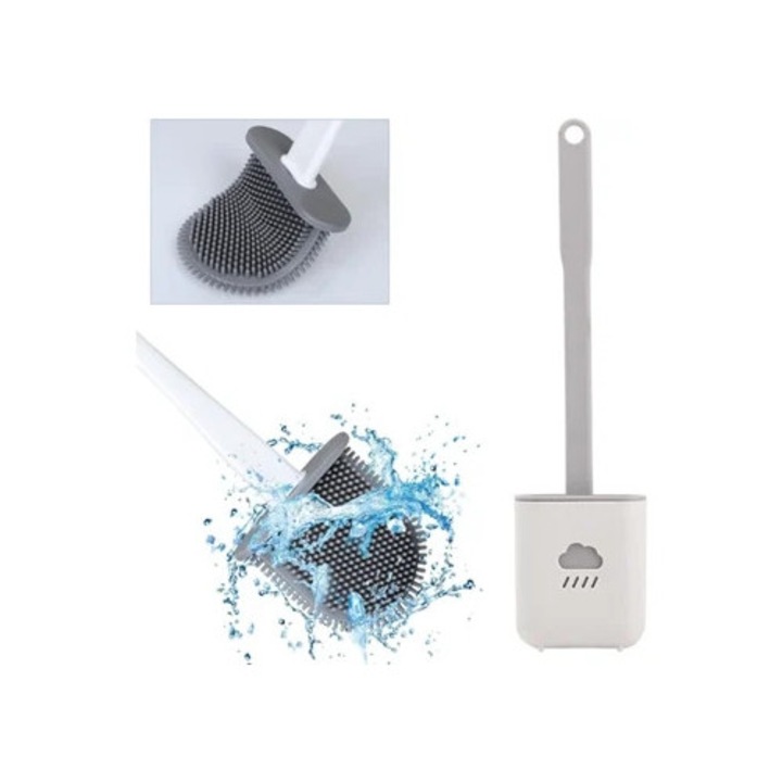 Perie de toaleta TPR, design compact, orificiu de drenaj rectangular