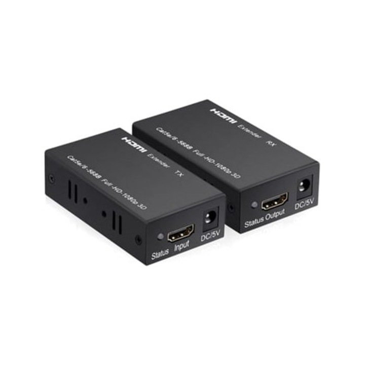 Adaptor HDMI de extensie 60 metri, negru