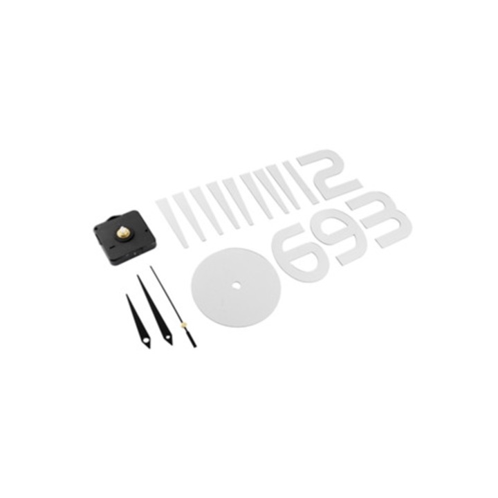 Nagy 3D dekorációs óra matricákkal, ezüst