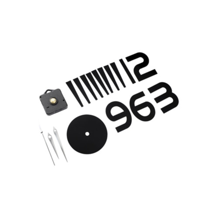 Nagy 3D dekoratív falióra matrica, fekete, irodába vagy otthonra