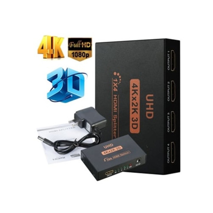 Splitter HDMI 4 porturi 1x4 Ultra HD 4K, 1080P