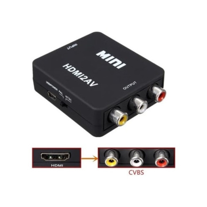 Adaptor Mini HDMI la RCA TEMPSA 720P 1080P
