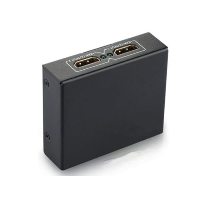 Adaptor Mini HDMI Splitter 2 Porti, negru