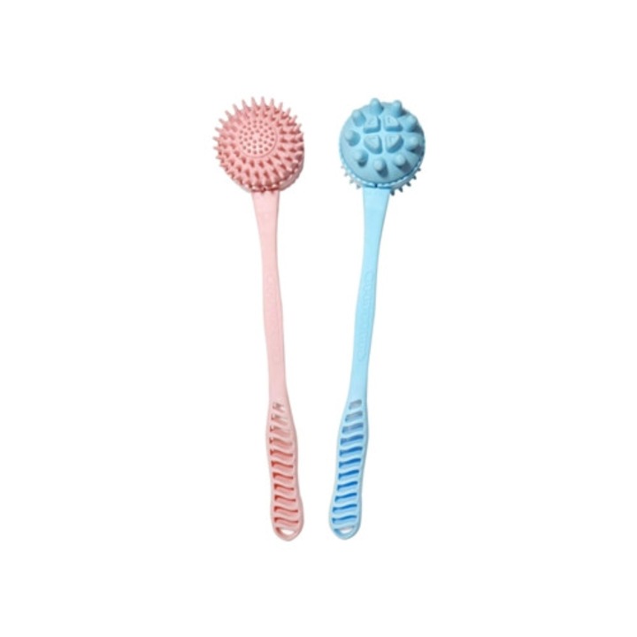 Set aparat de masaj 2 piese, maner antiderapant, pentru acasa si birou roz/albastru