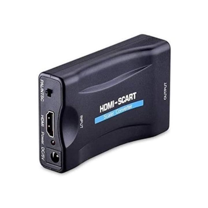 Adaptor HDMI la SCART, compatibil NTSC/PAL, 1.3, pentru Sky HD, Blu Ray, PS3, TV, VCR, VHS