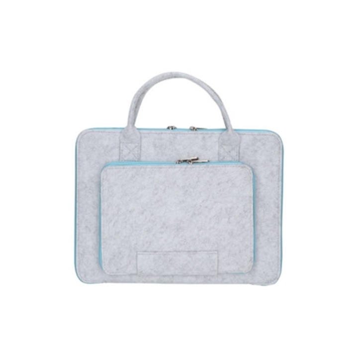 11 hüvelykes filc laptoptok, fogantyúval és zsebbel, sokszínű