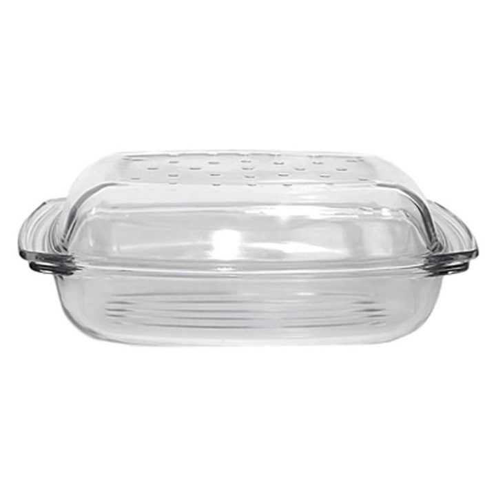 WOL 4, 1l öntöttvas grill serpenyő hőálló üvegfedővel 340x225x89mm