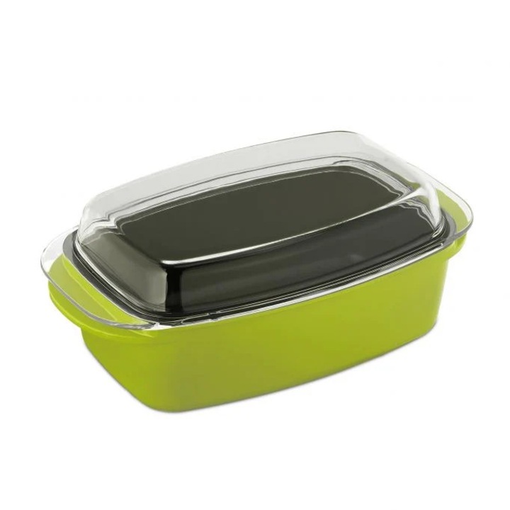 Квадратна тава за печене, Northio, алуминий, стъклен капак, незалепващо покритие, 42x23x13,5см