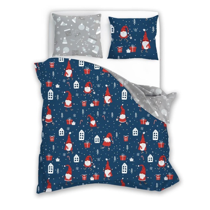 Lenjerie de pat FARO Scandic, 100% bumbac, 200x220cm + 2x70x80cm, multicolor