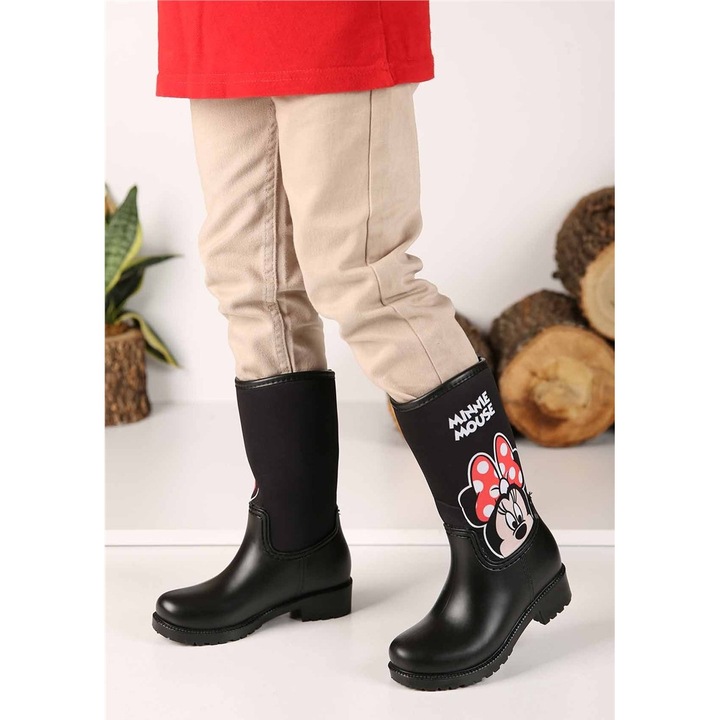 Divat Trend Csizma, gumi, Black Grain