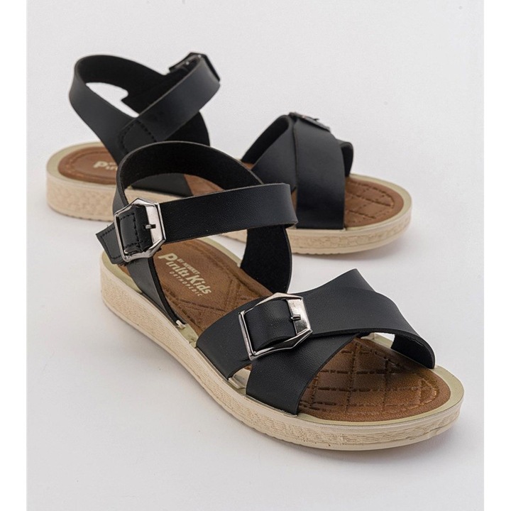 Gyermekcipő, Moda Trend, természetes bőr, fekete, 34-es méret