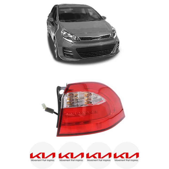 Lampa Stop Spate Dreapta KIA RIO III Hatchback Van (UB) din 2011-2015, Auto, DEPO, 4x Stickere auto cu KIA