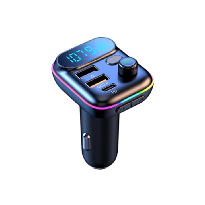 Player MP3 modular auto, 18W, incarcator USB, Bluetooth 5.0, negru