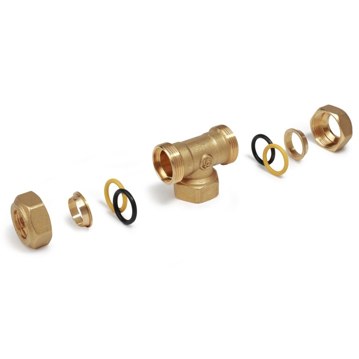 Teu compresie alama Giacomini R569Y128, 1" x 28, pentru teava cupru