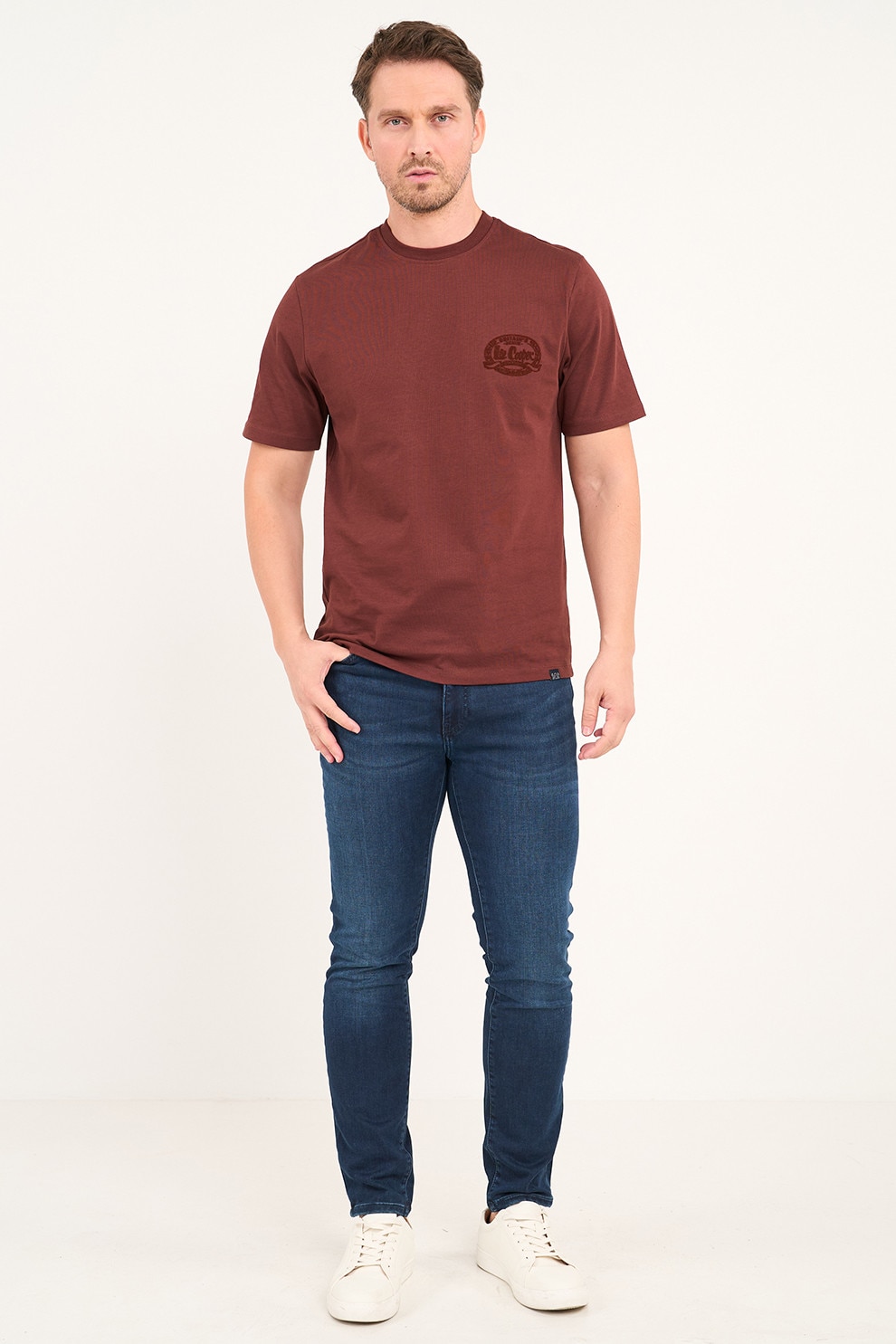 Lee Cooper, Blugi slim fit cu 5 buzunare, Albastru inchis, W38-L32