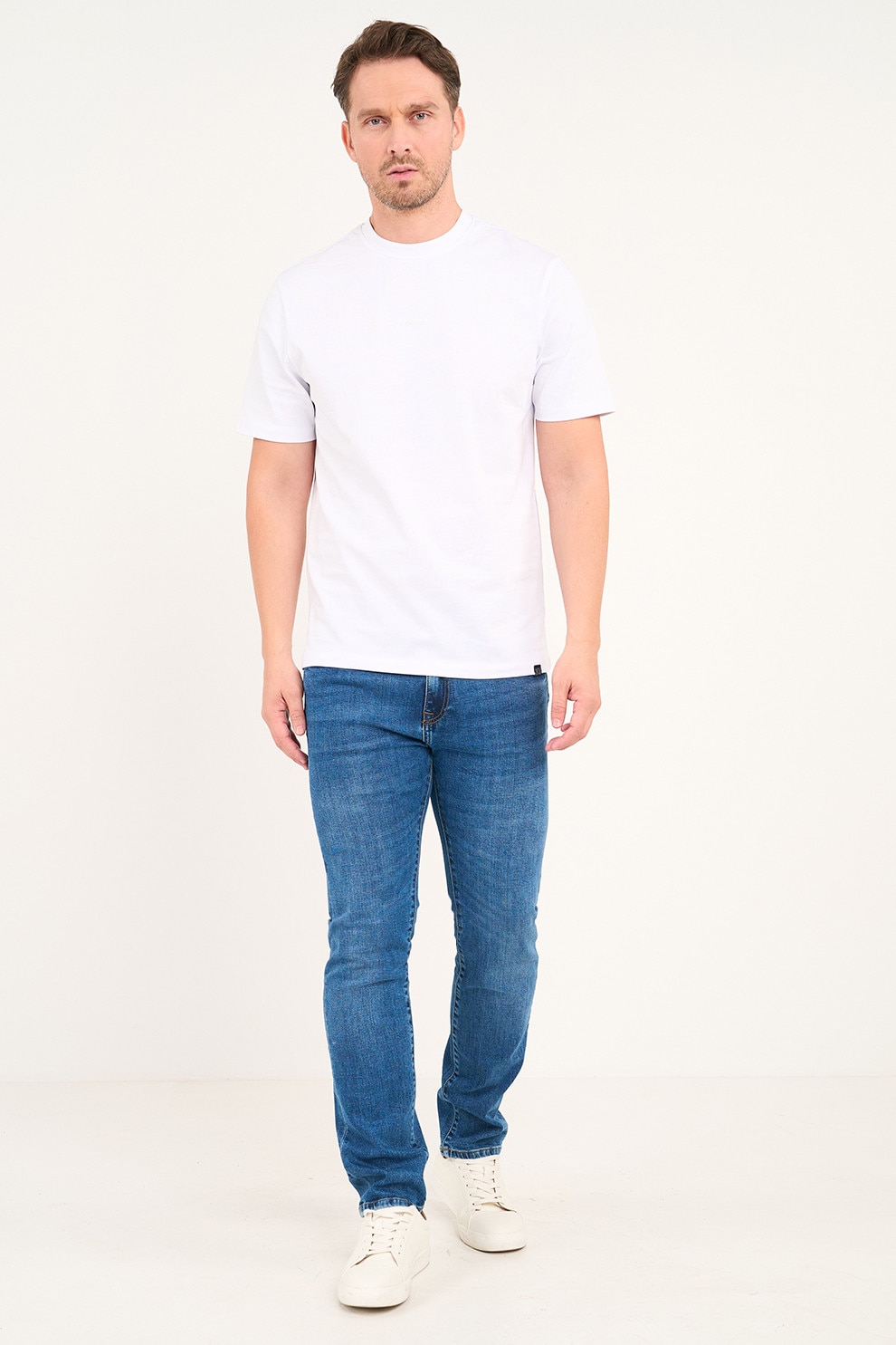 Lee Cooper, Blugi slim fit cu 5 buzunare, Albastru, W36-L32