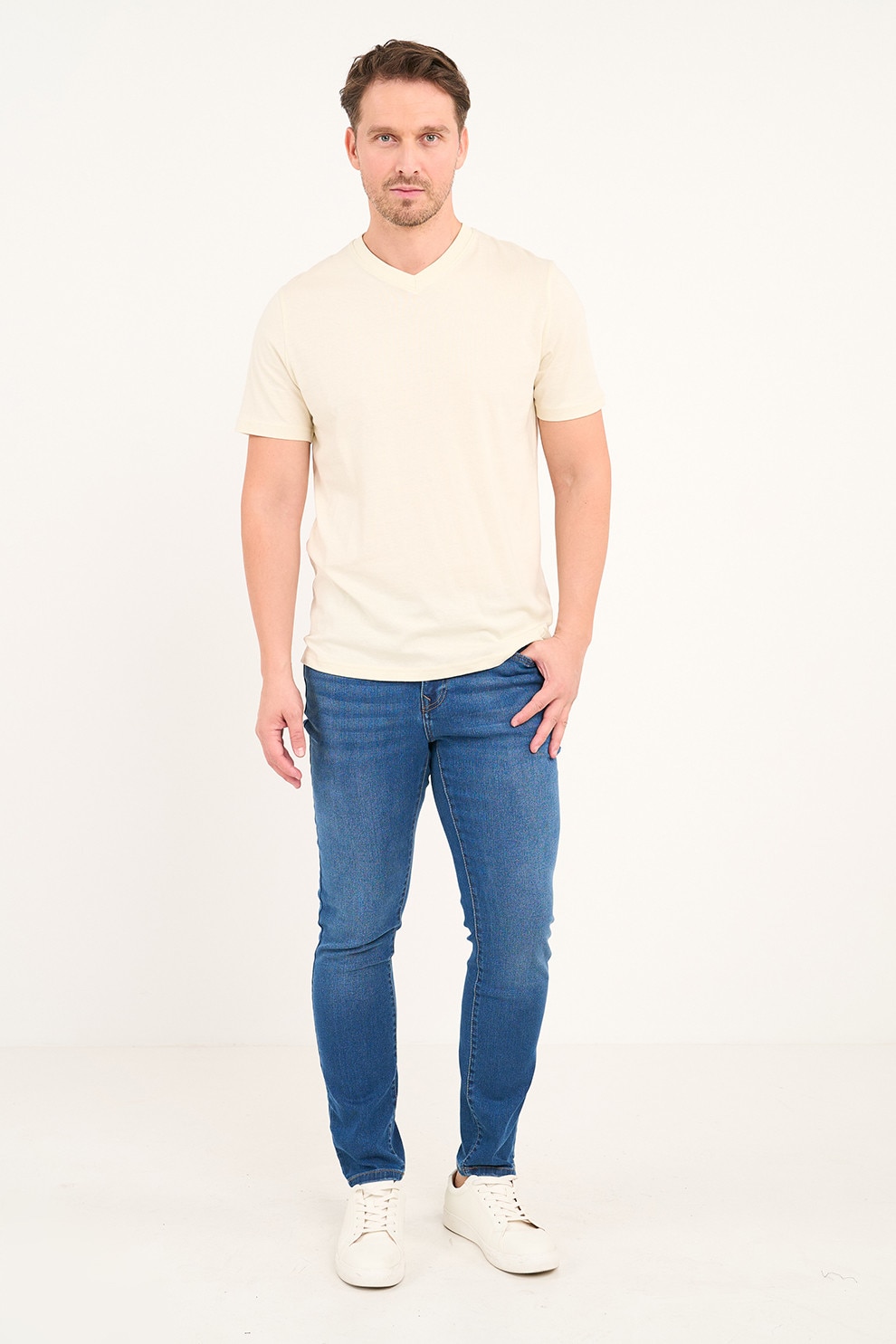 KVL by KENVELO, Blugi skinny, Albastru, W33-L30