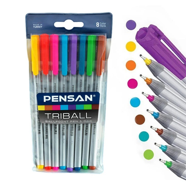 Set pixuri colorate PENSAN TRIBAL, 8 culori