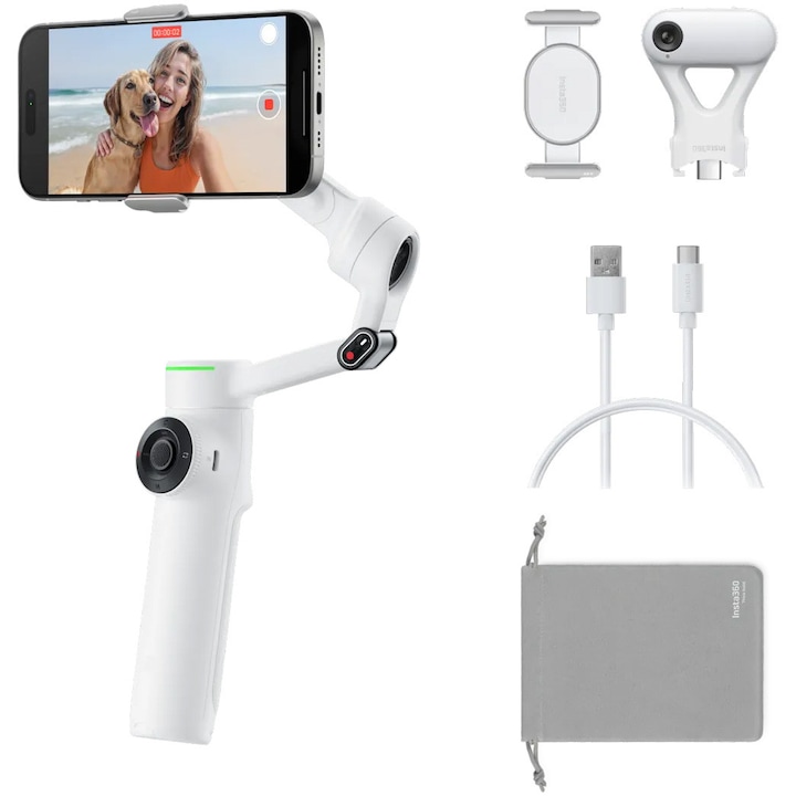 Стабилизатор Insta360 Flow 2 Pro AI Tracker Bundle, Summit White