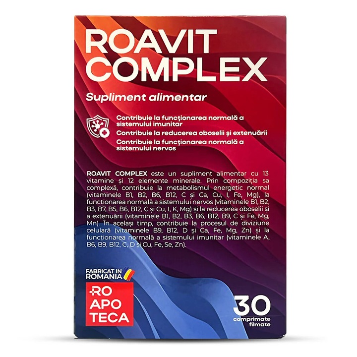 ROAVIT COMPLEX - Complex premium de vitamine si minerale pentru energie, imunitate si vitalitate zilnica