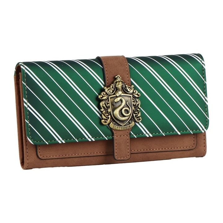 Portofel Harry Potter Slytherin, 10x2, 5x19cm, Verde
