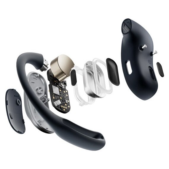 Casti wireless Shokz OpenFit Air, negru, set, Bluetooth 5.2, IP54
