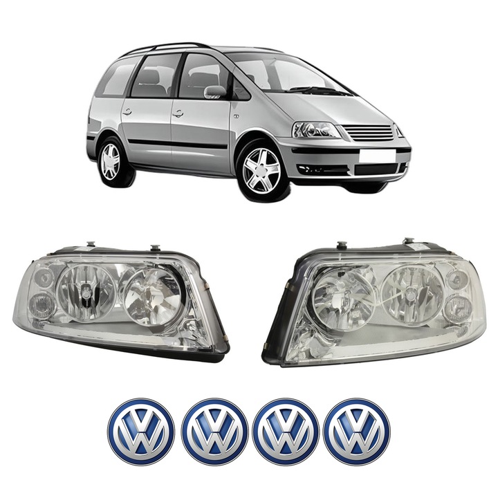 Set Faruri Stanga Dreapta Fata Volkswagen SHARAN (7M8, 7M9, 7M6) din 1995-2010, Auto, TYC, 4x Stickere auto cu Volkswagen