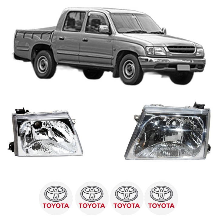 Set Faruri Stanga Dreapta Fata TOYOTA HILUX VI Pickup (_N1_) din 1997-2005, Auto, DEPO, 4x Stickere auto cu TOYOTA