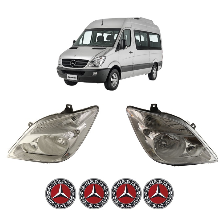 Set Faruri Stanga Dreapta Fata MERCEDES-BENZ SPRINTER 3, 5-t Bus (B906) din 2006-2020, Auto, DEPO, 4x Stickere auto cu MERCEDES-BENZ
