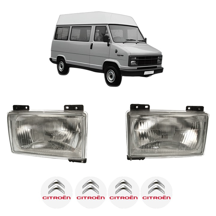Set Faruri Stanga Dreapta Fata CITROEN C25 Bus (280_, 290_) din 1981-1994, Auto, DEPO, 4x Stickere auto cu CITROEN