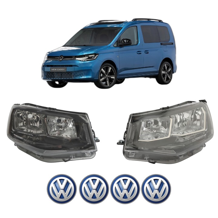 Set Faruri Stanga Dreapta Fata Volkswagen CADDY V Box Body/MPV (SBA, SBH) din 2020-2024, Auto, TYC, 4x Stickere auto cu Volkswagen