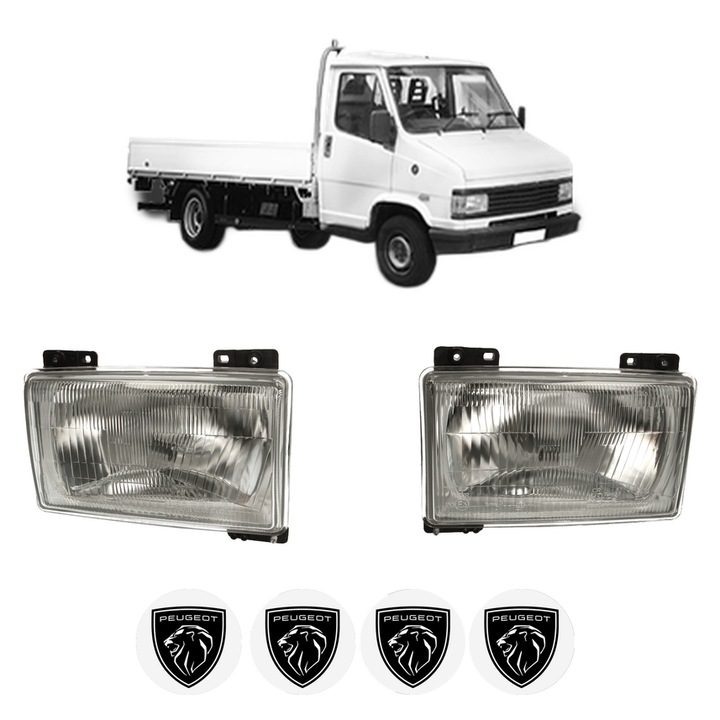 Set Faruri Stanga Dreapta Fata PEUGEOT J5 Platform/Chassis (290L) din 1990-1994, Auto, DEPO, 4x Stickere auto cu PEUGEOT