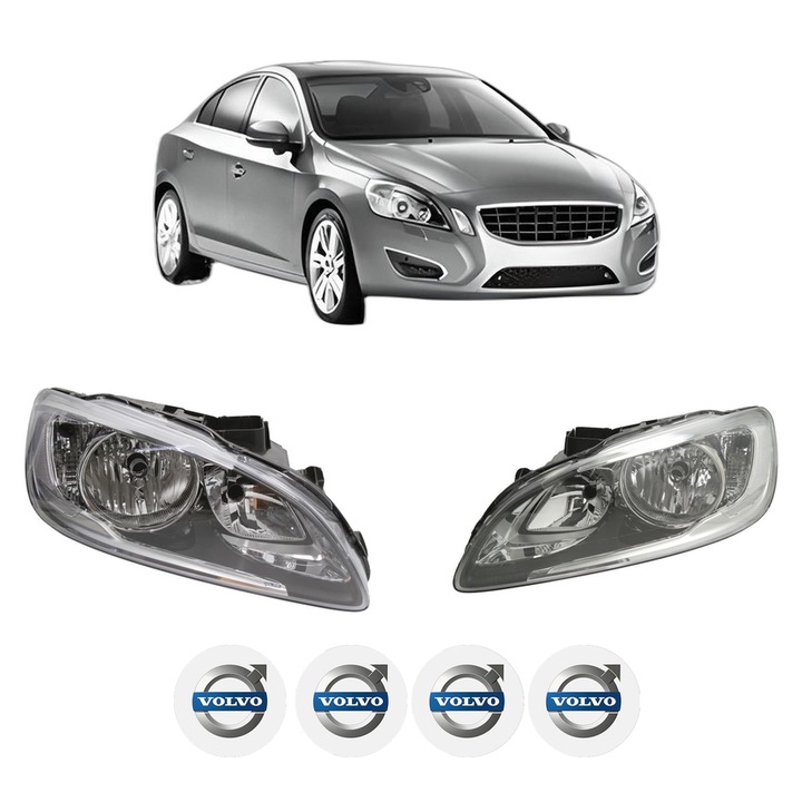 Set Faruri Stanga Dreapta Fata VOLVO S60 II (134) din 2010-2018, Auto, DEPO, 4x Stickere auto cu VOLVO