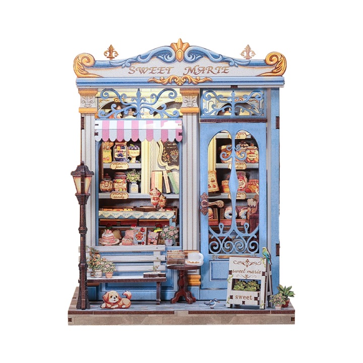 3D Puzzle Könyvsarok Sweet Marie, Könyvjelző, Csináld magad, DIY, LED Világítással, Érintőgombbal, 20.03x16.2x15.5 cm, 242 Alkatrész, Nookche, Cutebee