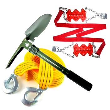 Pachet auto iarna: Chinga tractare / remorcare + Lanturi zapada cu gheare antiderapante + Lopata metalica militar Pachet auto iarna: Chinga tractare / remorcare + Lanturi zapada cu gheare antiderapante + Lopata metalica militar