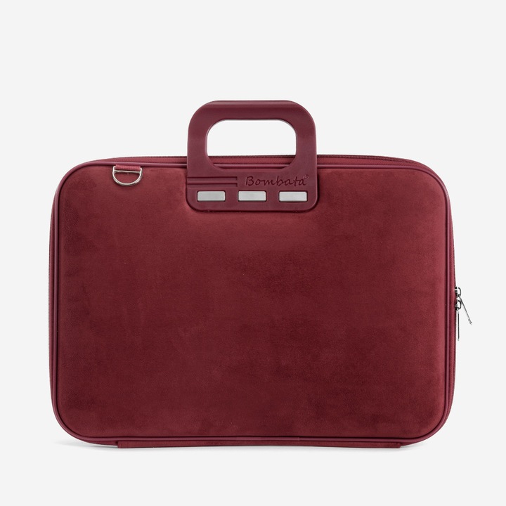 Geantă Bombata Camoscio, 15-16 inch, Burgundy