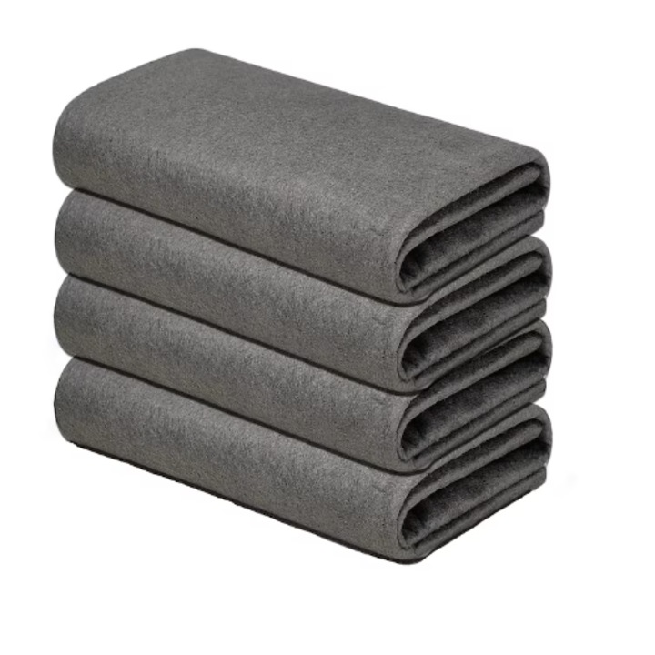 Set 4 Lavete Magice din Microfibre, 29x29 cm, Gri inchis