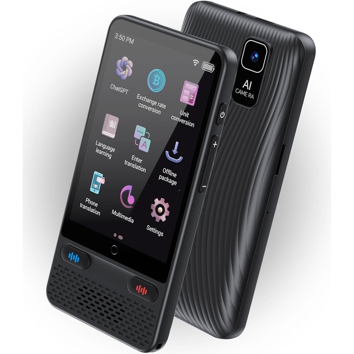 Traducator vocal cu inteligenta artificiala, dispozitiv de traducere S85, translator simultan cu utilizare offline si online, 138 de limbi online/17 offline