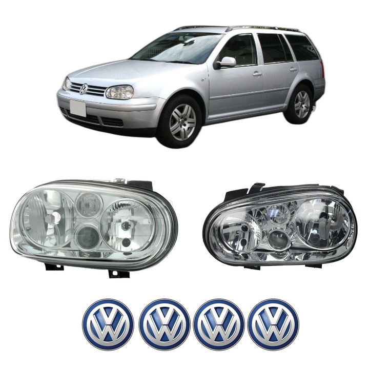 Set Faruri Stanga Dreapta Fata Volkswagen GOLF VAN IV Variant (1J5) din 1999-2006, Auto, TYC, 4x Stickere auto cu Volkswagen
