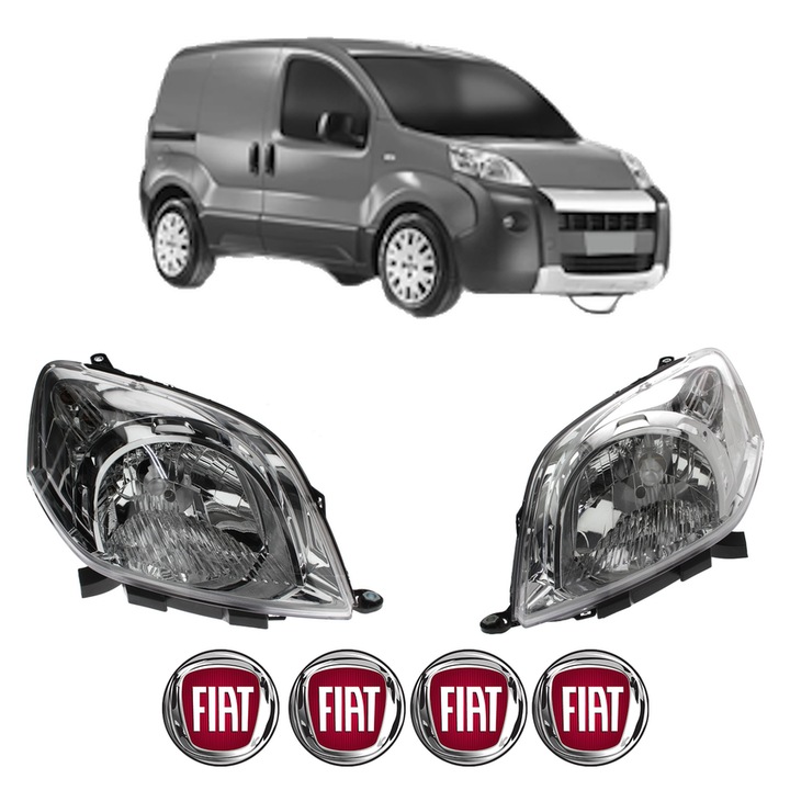 Set Faruri Stanga Dreapta Fata FIAT FIORINO MPV (225_) din 2007-2014, Auto, DEPO, 4x Stickere auto cu FIAT
