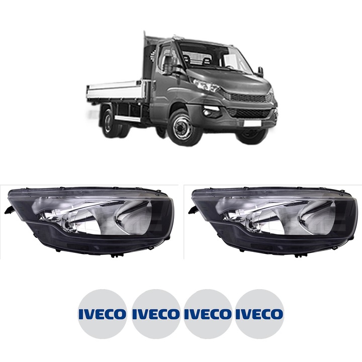 Set Faruri Stanga Dreapta Fata IVECO DAILY VI Platform/Chassis din 2014-2022, Auto, TYC, 4x Stickere auto cu IVECO