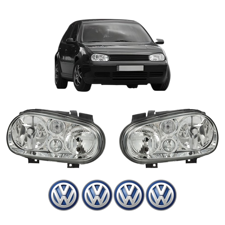 Set Faruri Stanga Dreapta Fata Volkswagen GOLF IV Van (1J1) din 1997-2004, Auto, TYC, 4x Stickere auto cu Volkswagen