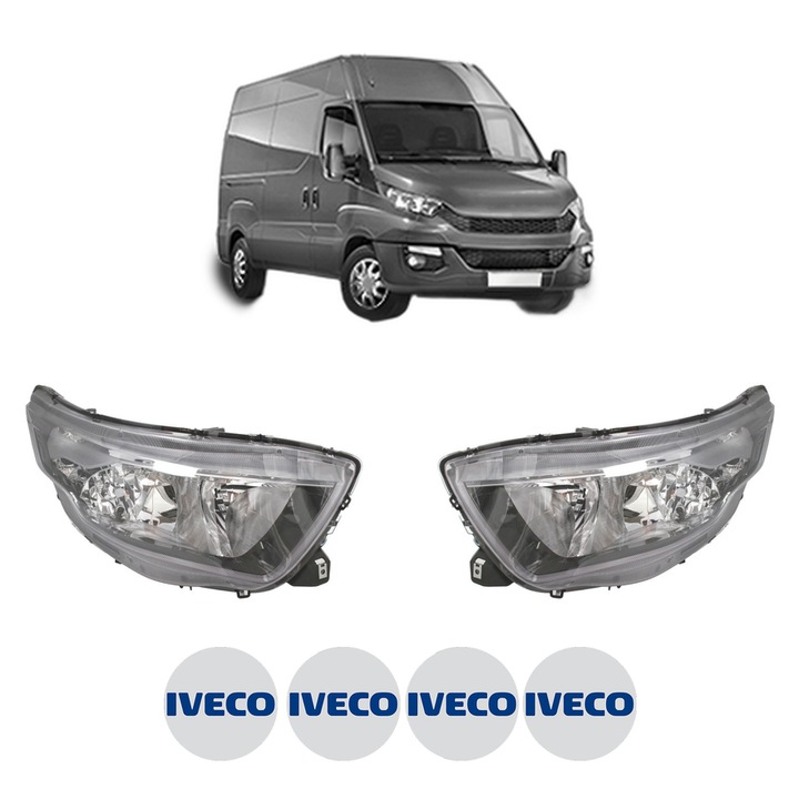 Set Faruri Stanga Dreapta Fata IVECO DAILY VI Van din 2014-2022, Auto, DEPO, 4x Stickere auto cu IVECO