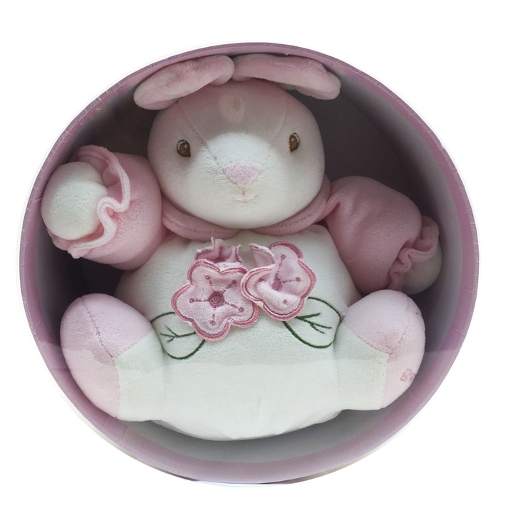 Плюшена играчка Babybow Заек LuLu дрънкалка 212161, Розов, 25см