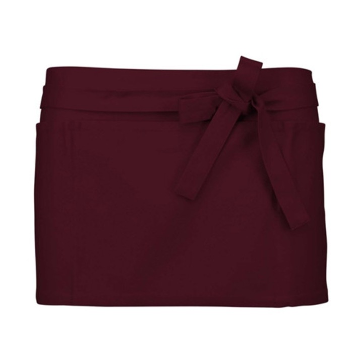 Sort de bucatarie scurt, rosu, bumbac, 26x70cm