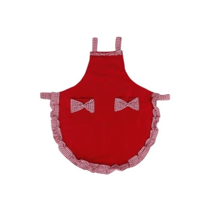 Sorturi bucatarie si gratar, Vintage, cu funda si dantela, cu buzunar, multicolor