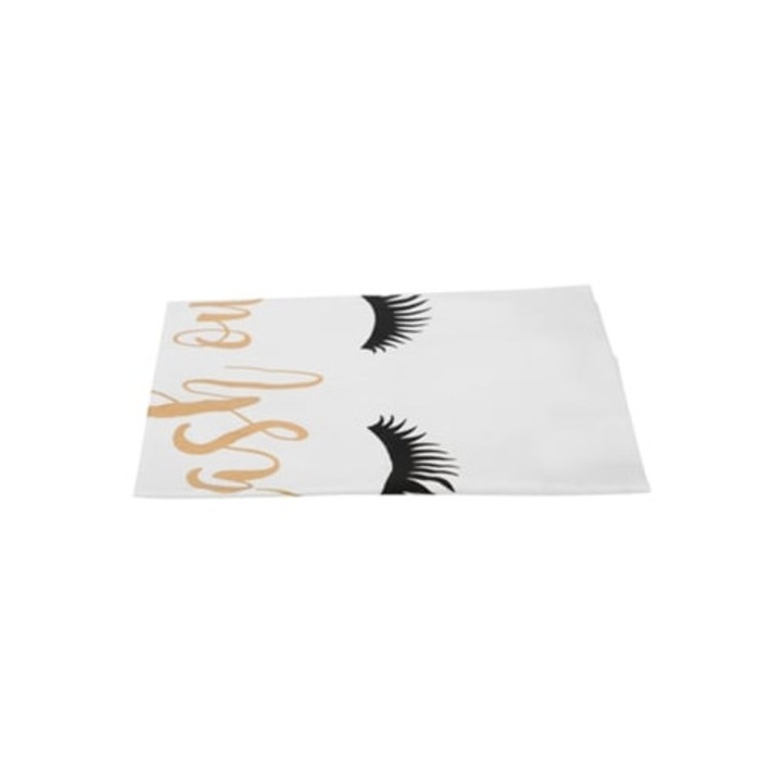 Sorturi bucatarie si gratar, sort de bucatarie alb cu detalii aurii, model Eyelash Block, pentru cuptor, set