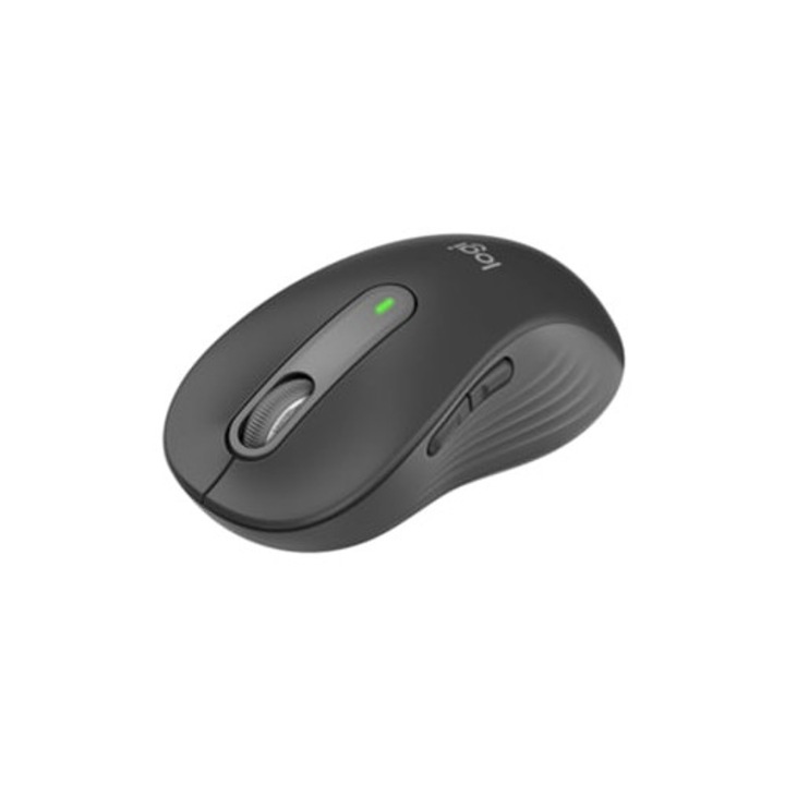 Mouse wireless Signature M650 L, dimensiuni mari, butoane laterale Aquaforge, culoare neagra