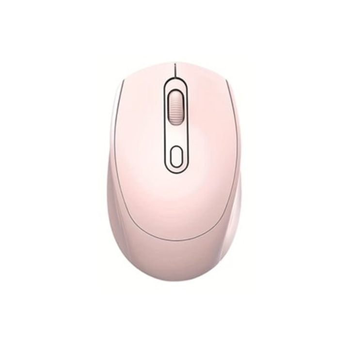 Mouse ergonomic wireless 2.4G 1600 DPI, roz