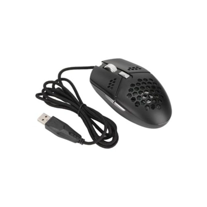 Mouse de gaming cu fir Aquaforge, 6 niveluri DPI, ergonomic, negru